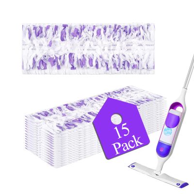 15-Pack Disposable Power Mop Pads for Swiffer Power Mop, Unscented 12-Layer Thickened Absorbent Multi-Surface Mopping Pad Refills for Floor Cleaning