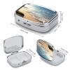 Serene Coastal Pill Cases Portable Small Metal Medicine Box 2 Compartments Square Travel Medicine Case Daily Vitamin Organizer Box for Fish Oils Vitamins Supplements view 2