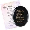 QINJIEJIE Black Obsidian Crystals Life is Tough But So are You Worry Stones view 1