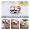 Romantic Paris Tower Pill Cases Portable Small Metal Medicine Box 2 Compartments Square Travel Medicine Case Daily Vitamin Organizer Box for Fish Oils Vitamins Supplements view 4