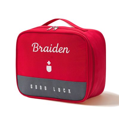 VRFASHION Custom Red First Aid Bag, Empty Medical Supplies Organizer Bag Trauma Kit for Traveling Hiking Camping Backpacking Cycling