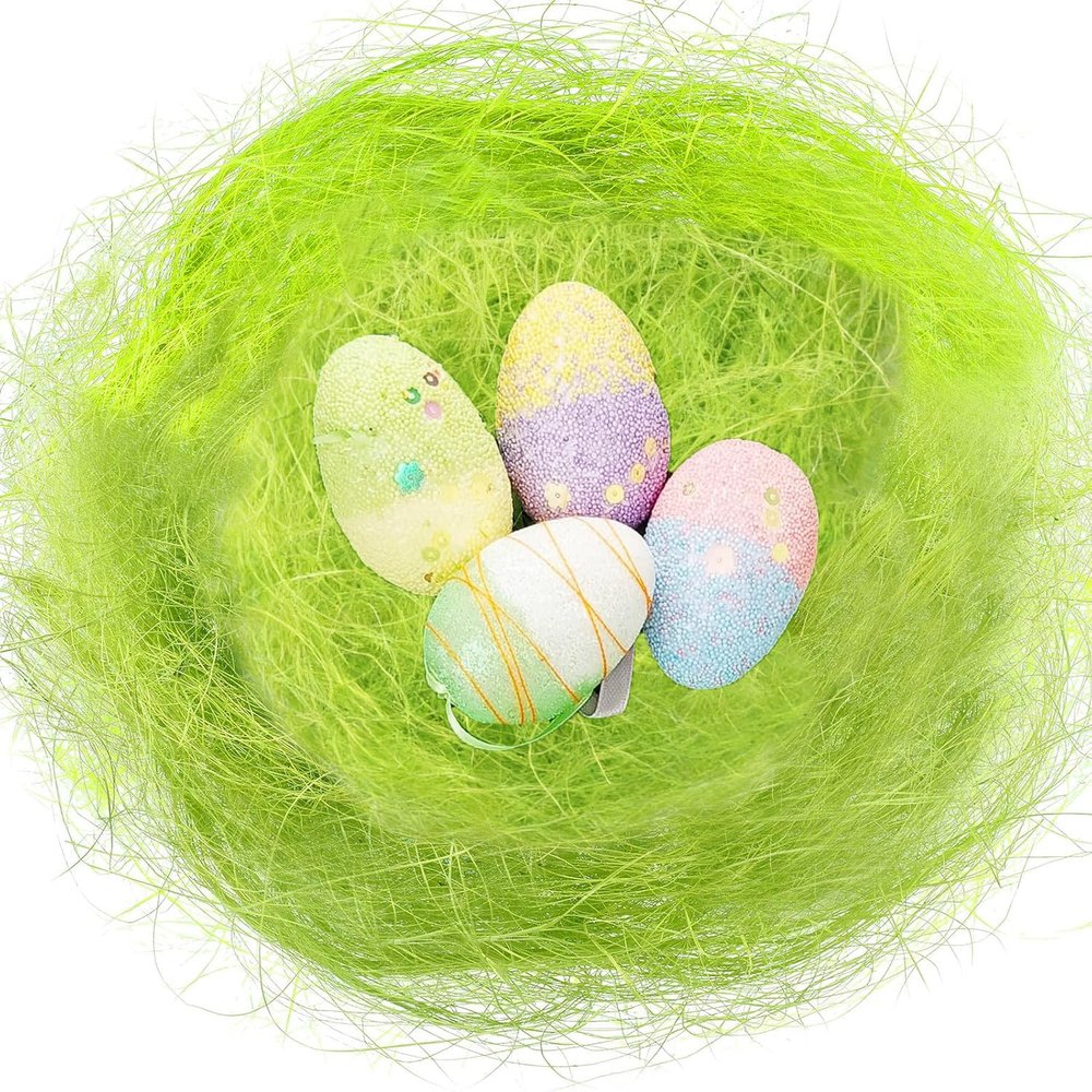 Ausejopeac 1/2 LB Easter Green Grass Green Raffia Grass Super Large Pack Recyclable Paper Shred for Easter Basket Filler Creative Eggs Decor Filler Gift Wrapping