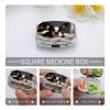 Cute Boston Terrier Pill Cases Portable Small Metal Medicine Box 2 Compartments Square Travel Medicine Case Daily Vitamin Organizer Box for Fish Oils Vitamins Supplements view 4