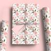 Dtiafu Pink Floral Wrapping Paper Roll - Watercolor Pink Roses Elegant Flower Gift Wrap Design for Valentine's Day Mother's Day Wedding Bridal Shower Total 28.5 sq.ft view 2