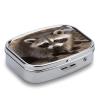 Cub Raccoon Pill Cases Portable Small Metal Medicine Box 2 Compartments Square Travel Medicine Case Daily Vitamin Organizer Box for Fish Oils Vitamins Supplements view 3