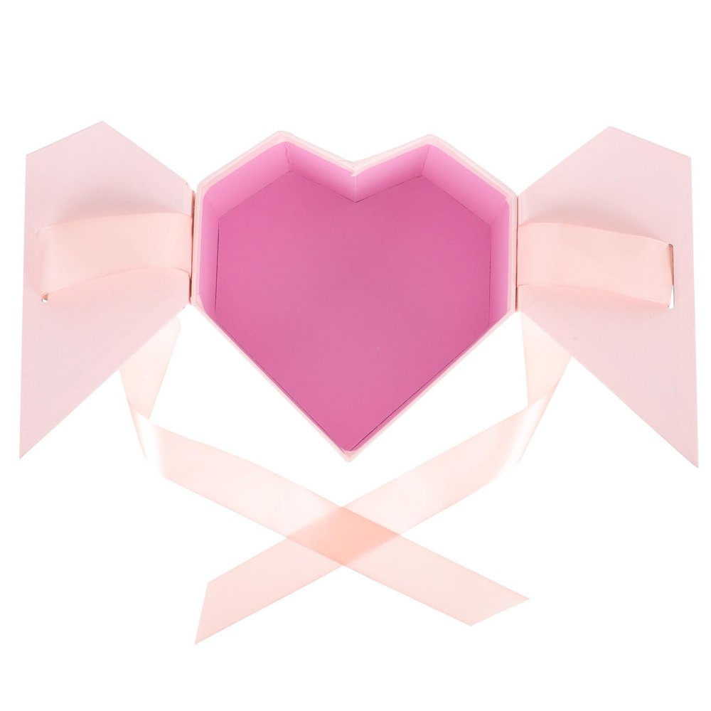 ARTIBETTER Heart-shaped Decorative Packaging Box with Flip Lid, Romantic Light Pink Storage Case for Flowers, Chocolates, Perfume, Lipstick Wrapping Box for Valentines Day and Special
