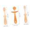 HEANUJJ Silicone Toothbrush Tongue Cleaner 3pcs Soft Oral Cleaning Brush for Newborns and Infants (Warm Orange) view 2