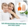 HEANUJJ Silicone Toothbrush Tongue Cleaner 3pcs Soft Oral Cleaning Brush for Newborns and Infants (Warm Orange) view 3