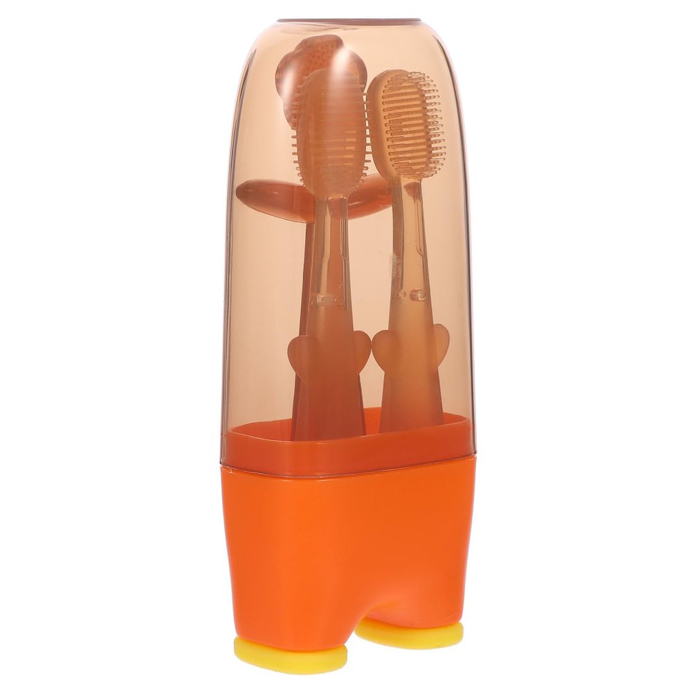 NOLITOY Silicone Tongue Cleaner Toothbrush 3pcs for Newborns Oral Care Soft Finger Brush for Gum and Teeth Cleaning