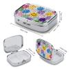 Transparent Glass Happy Face Pill Box 2 Compartment Small Pill Case,Portable for Pocket Or Purse Pills Organizer Mini Pills Container Holder to Hold Vitamins, Medication, Fish Oil and Supplements view 2
