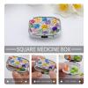 Transparent Glass Happy Face Pill Box 2 Compartment Small Pill Case,Portable for Pocket Or Purse Pills Organizer Mini Pills Container Holder to Hold Vitamins, Medication, Fish Oil and Supplements view 4