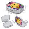 Yellow Star Happy Face Pill Box 2 Compartment Small Pill Case,Portable for Pocket Or Purse Pills Organizer Mini Pills Container Holder to Hold Vitamins, Medication, Fish Oil and Supplements view 2