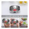 Eiffel Tower Paris Red Umbrella Pill Box 2 Compartment Small Pill Case,Portable for Pocket Or Purse Pills Organizer Mini Pills Container Holder to Hold Vitamins, Medication, Fish Oil and Supplements view 4