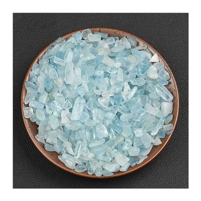 1bag 5-7mm 300g Aquamarine Chips,Irregular Shaped Gemstones for DIY Aquarium & Home Decor
