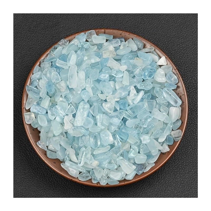1bag 5-7mm 300g Aquamarine Chips,Irregular Shaped Gemstones for DIY Aquarium & Home Decor