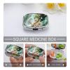 Elf Boy Pill Box Travel Pill Organizer 2-Compartment with Mirror Design Portable Square Medicine Case for Vitamins, Jewelry & Essentials Durable Pocket Pillcase for Purse, Camping view 4