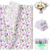 100 Sheets Spring Tulip Tissue Paper Bulk, 13.8'' x 19.7'' Watercolor Floral Seamless Pattern Art Crafts Paper for Spring Easter Birthday Baby Shower Bridal Shower Party Supplies view 1