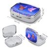 Black and Gold Marble Pill Box 2 Compartment Small Pill Case,Portable for Pocket Or Purse Pills Organizer Mini Pills Container Holder to Hold Vitamins, Medication, Fish Oil and Supplements view 2