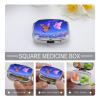 Black and Gold Marble Pill Box 2 Compartment Small Pill Case,Portable for Pocket Or Purse Pills Organizer Mini Pills Container Holder to Hold Vitamins, Medication, Fish Oil and Supplements view 4