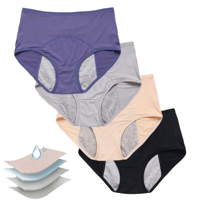 4Pcs Incontinence Ladies Underwear - Reusable Plus Size Panties for Women Over 60s Incontinence