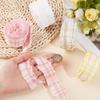CABODYALS 4 Rolls 39.37 Yards Checkered Plaid Ribbon Double Ruffled Edge Chiffon Trim Pleated Check Lace Gingham Ruffle Polyester Ribbons for Gift Wrapping Wedding Bouquet Home Decor DIY Craft Supply view 3