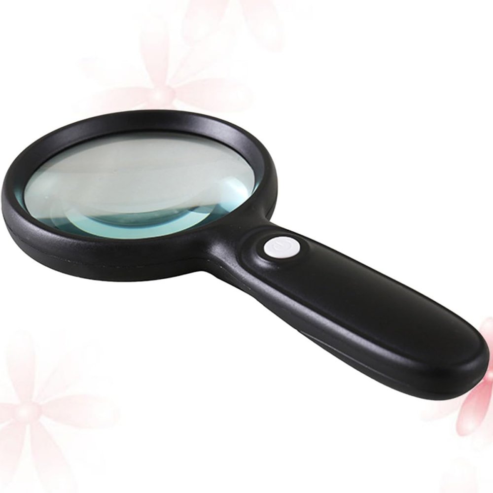 3X Handheld Magnifying Glass with Light, 90mm LED Illuminated Lens Reading