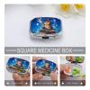Fantasy Owl Pill Box 2 Compartment Small Pill Case,Portable for Pocket Or Purse Pills Organizer Mini Pills Container Holder to Hold Vitamins, Medication, Fish Oil and Supplements view 4
