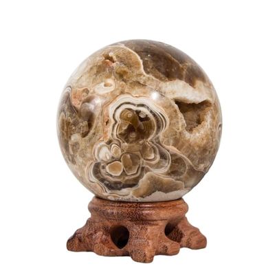 1PC 6-7cm Beautiful Chocolate Calcite Ball Brown Texture Blend