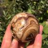 1PC 6-7cm Beautiful Chocolate Calcite Ball Brown Texture Blend view 3