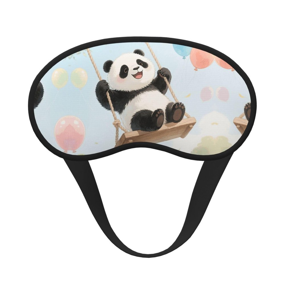 Panda with Balloon Sleep Mask for Side Sleepers: Blackout Eye Masks for Sleeping - Soft Breathable Soft Eye Shade Cover for Travel - Adjustable Night Blindfold for Men Women Gifts