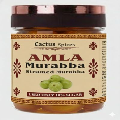 CACTUS SPICES | STEAMED MURABBA | DRY Amla/Awala Murabba | Only 10% Sugar Used | 50-60 Pieces | No Preservative |