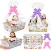 Cinrobiye 12 Set Mothers Day Religious Gift Basket Kit Christian Faith Favor Boxes with Cross & Bible Verse Design Church Event Wrapping Set with Bags and Pull Bows for Baptism Easter Supplies view 1