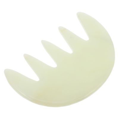 TIDTALEO Jade Stone Massage Comb Large Tooth Gua Sha Scalp Massager Head Spa Equipment for Acupoint Treatment and Hair Scrubbing Relaxation