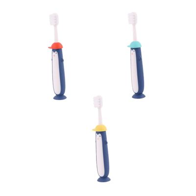 Hohopeti s Toothbrush 3pcs Manual Soft Bristle Cartoon Tooth Brush for Ages 3-12, Oral Care Dental Cleaning Toothbrush Set with Blue, Yellow, and Red Colors Random Color