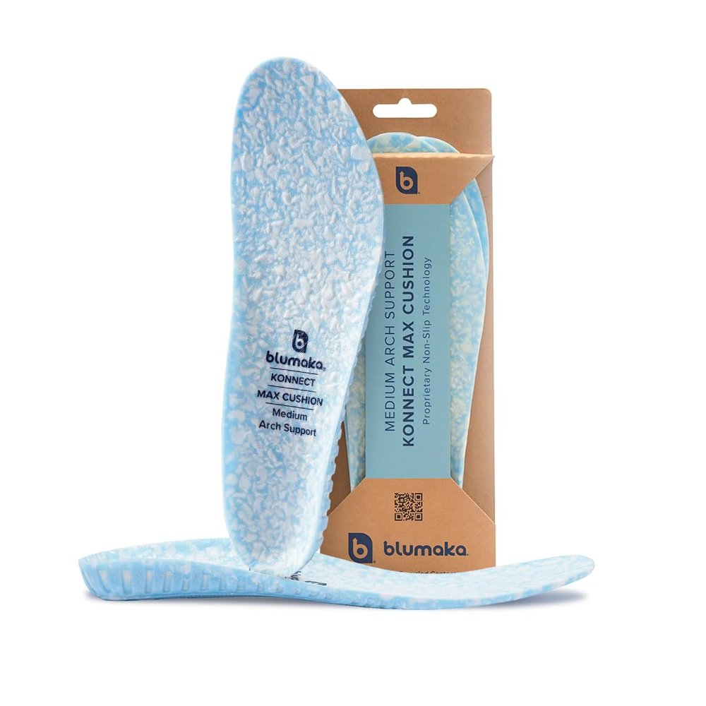 Blumaka Nonslip Football Performance Insoles for Men and Women - Football Cleat Grip System, Locks Foot for Faster Cuts and Speed, Arch Support (Medium Arch Support, Mens 10-10.5 | Womens 11-11.5)