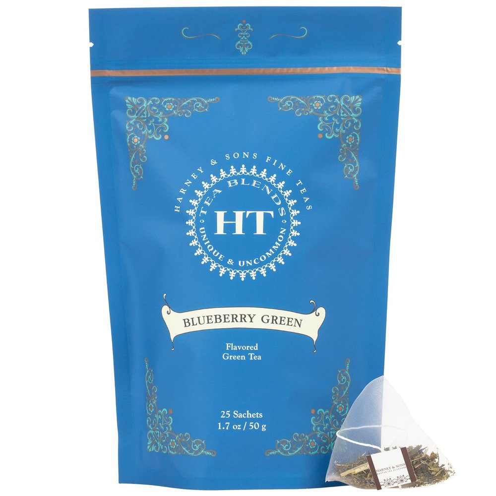 Harney & Sons Blueberry Green Tea Sachets, 25 Count