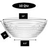 VeZee 10 Quart 15 inch Extra Large Heavyweight Disposable Plastic Ringed Serving Bowl: 12 Pcs view 2