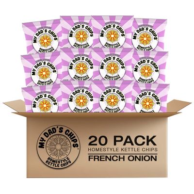 My Dad's Chips - French Onion Potato Chips - 20 Packs 2 oz Each