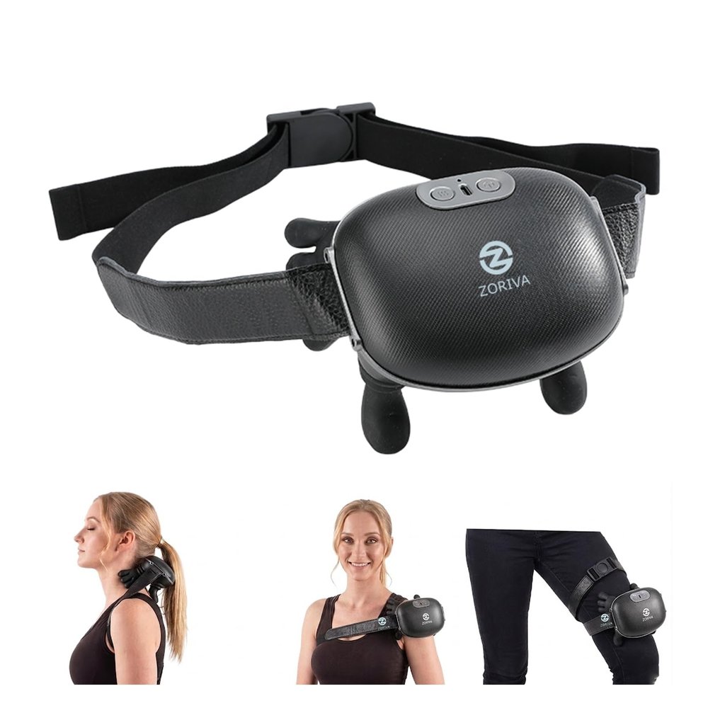 ZORIVA Shoulder and Neck Massager, Bionic Heated Massager, Neck Massager with Fingers, 4D Kneading Massage, Simulates a Real Palm Massage for Comfort, Relax Muscle Tension (Black)
