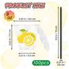 ZCCLINN Lemonade Stand Plastic Cups with Lids and Straws - 100 Pack 9oz Lemon Bar Party Disposable Cup Bulk Supplies for Kids, Yellow Clear To Go Drinking for Holiday Summer Juice Cold Water Drink view 2