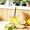 ZCCLINN Lemonade Stand Plastic Cups with Lids and Straws - 100 Pack 9oz Lemon Bar Party Disposable Cup Bulk Supplies for Kids, Yellow Clear To Go Drinking for Holiday Summer Juice Cold Water Drink view 4