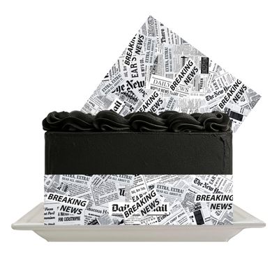 Edible Newspaper Print Cake Image Border Extra Breaking News Theme Cake Decoration -2ct (Regular)