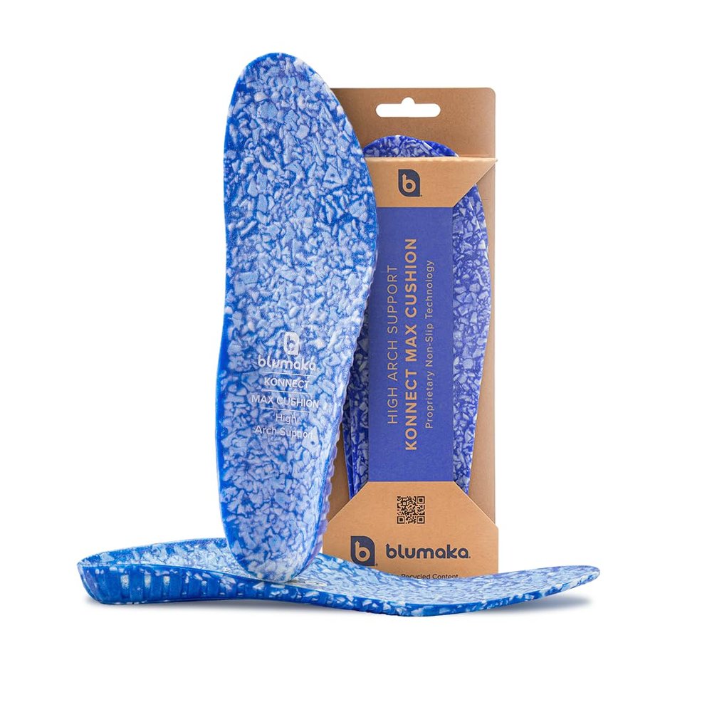 Blumaka Nonslip Football Performance Insoles for Men and Women - Football Cleat Grip System, Locks Foot for Faster Cuts and Speed, Arch Support (High Arch Support, Mens 7-7.5 | Womens 8-8.5)