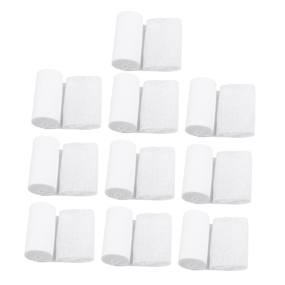 10pcs First Aid Gauze Rolls 8x600cm Compression Wrap Tape for Wound Dressing Training and Emergency Care