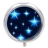 Cartoon Blue Star Pill Box 3 Compartment Small, Personalized Pill Organizer with Mirror, Portable Pill Case for Pocket Or Purse, Round Pill Containe Travel Gifts, Pill Holder view 1
