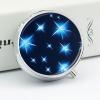 Cartoon Blue Star Pill Box 3 Compartment Small, Personalized Pill Organizer with Mirror, Portable Pill Case for Pocket Or Purse, Round Pill Containe Travel Gifts, Pill Holder view 4
