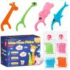 240 Count Kids Flossers,Fun Floss Sticks Fluoride & PFA Free Toothpick Flossing Sticks,4 Cute Animal-Shaped Dental Floss Picks for Kids,Non Toxic Floss with Anti-Slip Handle view 1