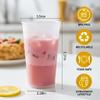 16 oz Frosted Plastic Cups Bulk 500 Pack - 90mm 500 ml Frosted Hard Plastic Cups for Boba Tea, Bubble MilkTea, Coffee Shop Supplies, Smoothie To Go Cup, Disposable Cups Takeaway (16, ounces) view 2