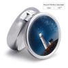Lighthouse Under Starry Night Pill Box 3 Compartment Small, Personalized Pill Organizer with Mirror, Portable Pill Case for Pocket Or Purse, Round Pill Containe Travel Gifts, Pill Holder view 2