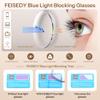 FEISEDY Photochromic Progressive Multifocal Reading Glasses Blue Light Blocking Near-Far Dual Use Sports Square Frame B0397 Grey, 4.0x view 3